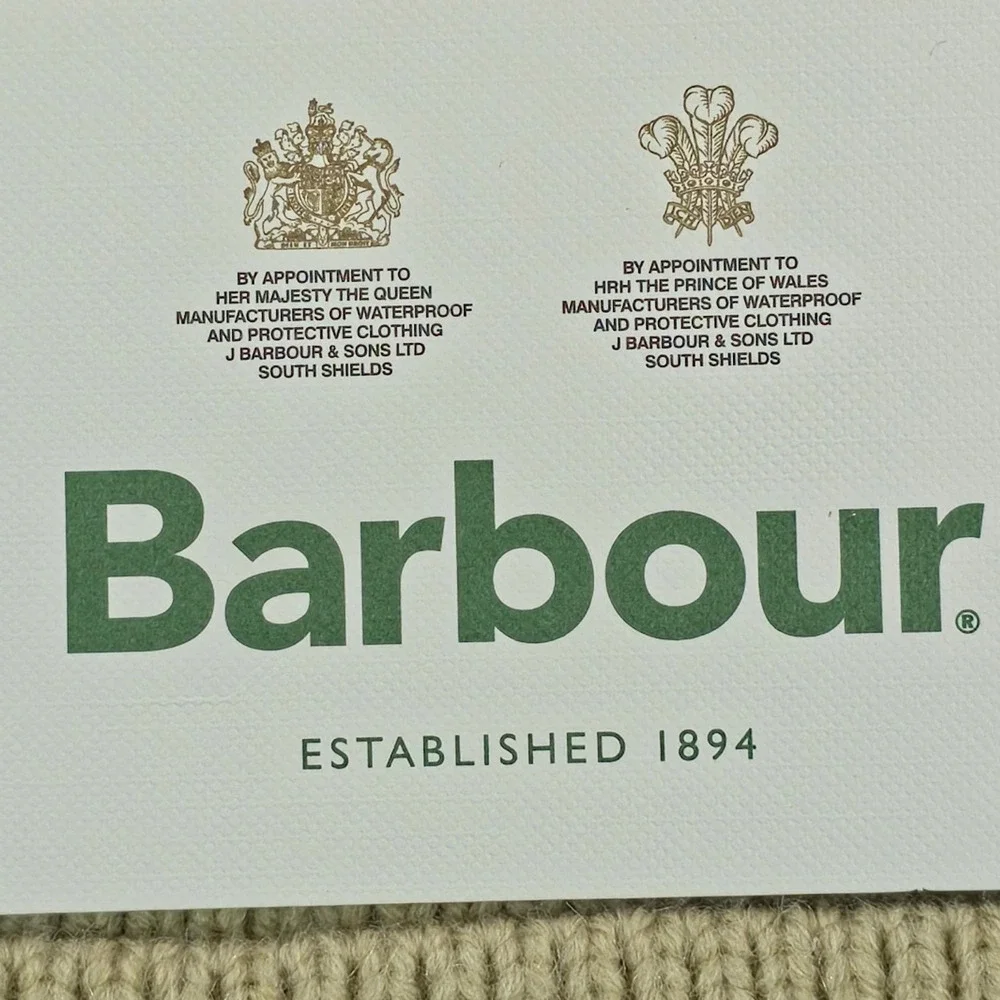 Barbour Women Scarf & Beanie Gift Set OS Camel Plaid Ribbed Knit Warm Luxury NWT